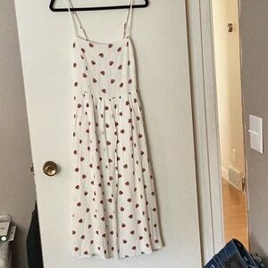 🔴 BELLAMBRA | Spaghetti strap sundress floral white smocked back zip - large